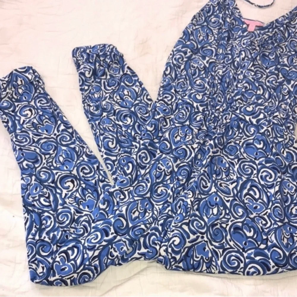 Lilly Pulitzer Blue Swirl Jumpsuit - Picture 2 of 2